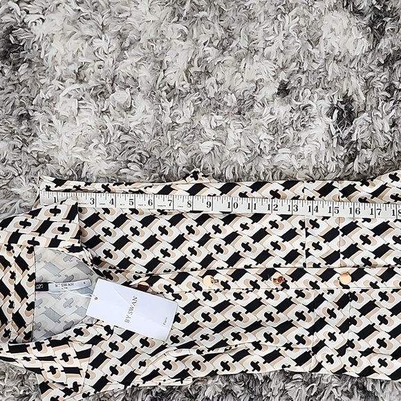 BY SWAN PARIS WOMEN DRESS SIZE S COLOR BLACK -WHITE- BROWN - Picture 7 of 11